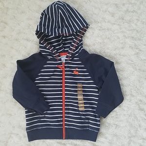 NWT Carters jacket navy and white striped 12 month